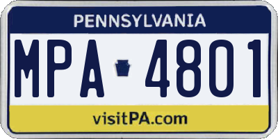 PA license plate MPA4801