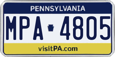 PA license plate MPA4805