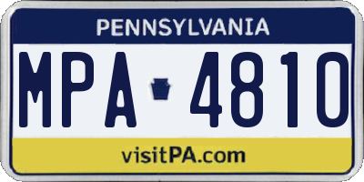 PA license plate MPA4810