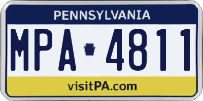 PA license plate MPA4811