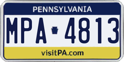 PA license plate MPA4813