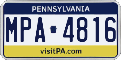 PA license plate MPA4816