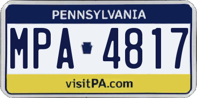 PA license plate MPA4817