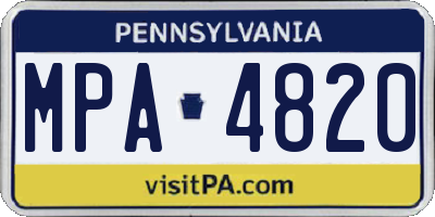 PA license plate MPA4820