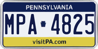 PA license plate MPA4825