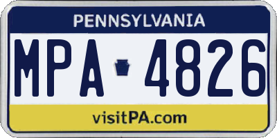PA license plate MPA4826