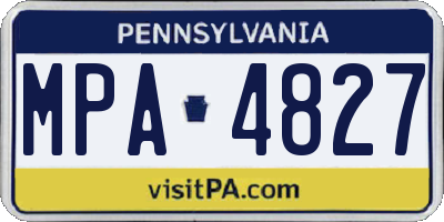 PA license plate MPA4827