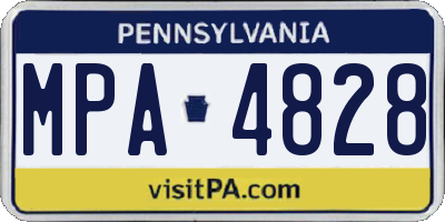 PA license plate MPA4828