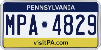 PA license plate MPA4829
