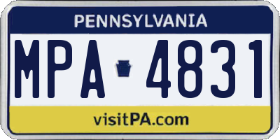 PA license plate MPA4831
