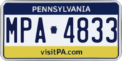 PA license plate MPA4833