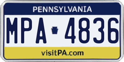PA license plate MPA4836