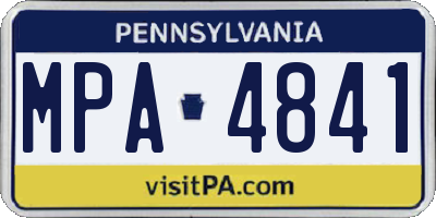 PA license plate MPA4841