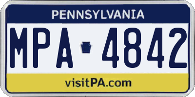 PA license plate MPA4842