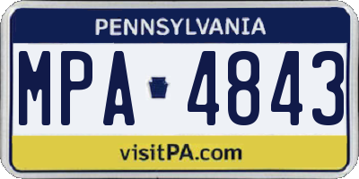 PA license plate MPA4843