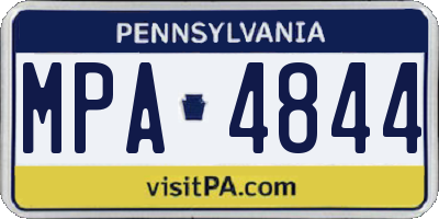 PA license plate MPA4844