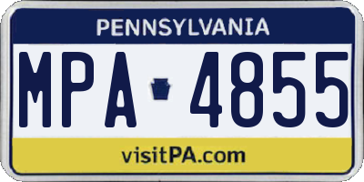 PA license plate MPA4855