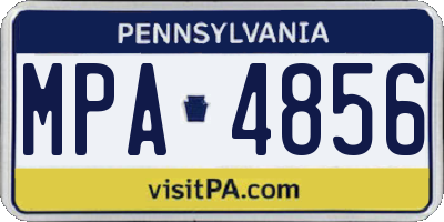 PA license plate MPA4856