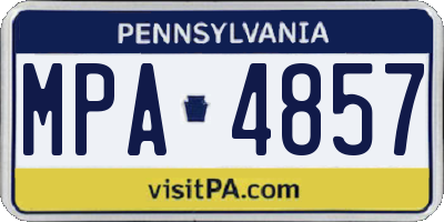 PA license plate MPA4857