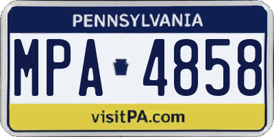 PA license plate MPA4858