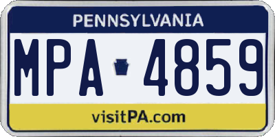 PA license plate MPA4859