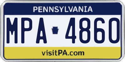 PA license plate MPA4860