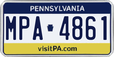 PA license plate MPA4861