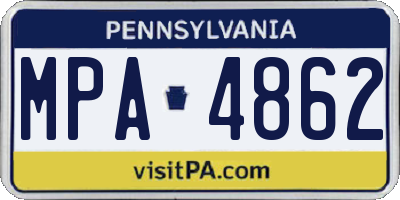 PA license plate MPA4862