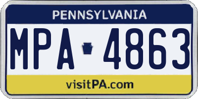 PA license plate MPA4863