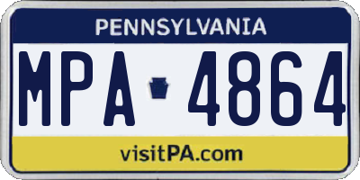 PA license plate MPA4864