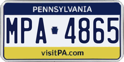 PA license plate MPA4865