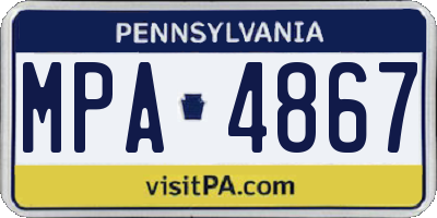 PA license plate MPA4867