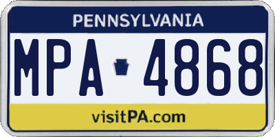 PA license plate MPA4868