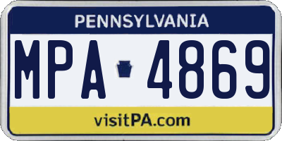 PA license plate MPA4869