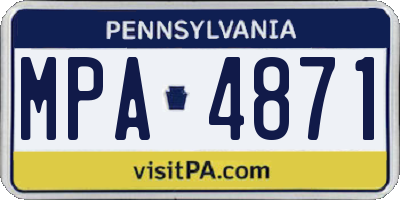 PA license plate MPA4871