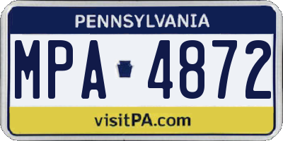 PA license plate MPA4872