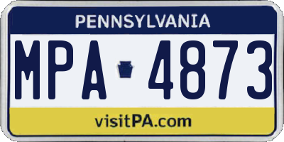 PA license plate MPA4873