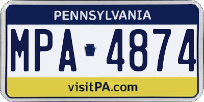 PA license plate MPA4874