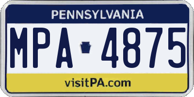 PA license plate MPA4875