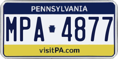 PA license plate MPA4877