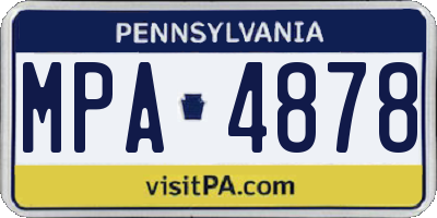 PA license plate MPA4878