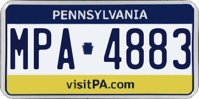 PA license plate MPA4883