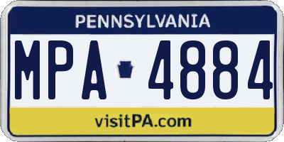 PA license plate MPA4884