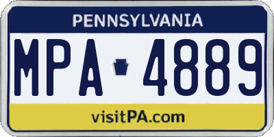 PA license plate MPA4889