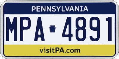 PA license plate MPA4891