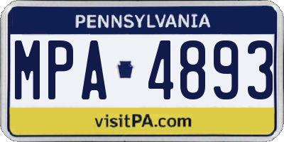 PA license plate MPA4893