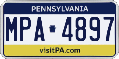 PA license plate MPA4897