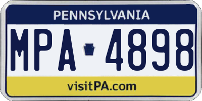 PA license plate MPA4898