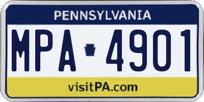 PA license plate MPA4901