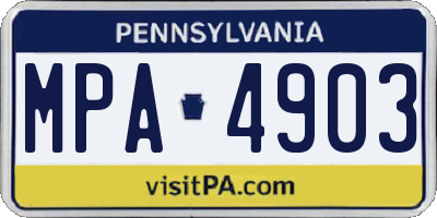 PA license plate MPA4903